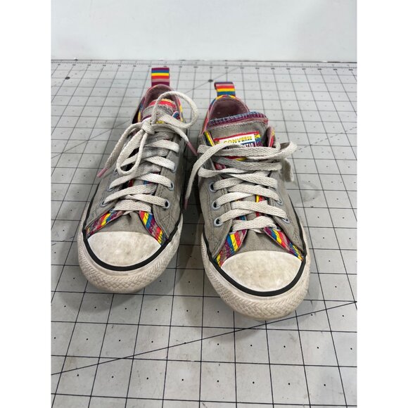 Converse Chuck Taylor Rainbow Trim Low-Top Sneakers Sz. 3 Youth Canvas Multicolo - Picture 9 of 10